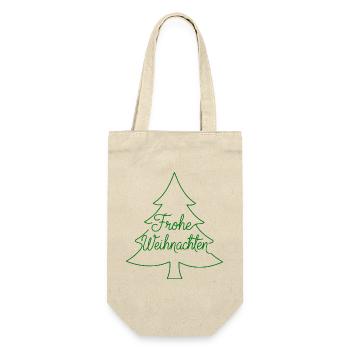 Frohe Weihnachten Tannenbaum modern - Geschenkbeutel für Flaschen - Natur - Vorne