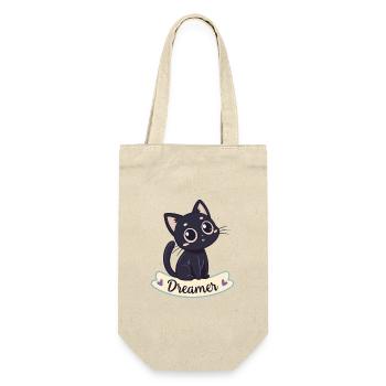 Dreamy Black Cat Kawaii - Gift Bag for Bottles - nature - Front