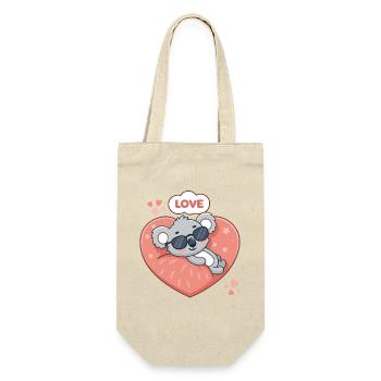 Koala-Liebe, auf Pink Heart zu liegen - Geschenkbeutel für Flaschen - Natur - Vorne