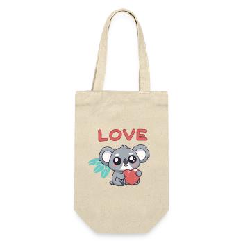 Koala-Herz-Liebe Kawaii - Geschenkbeutel für Flaschen - Natur - Vorne