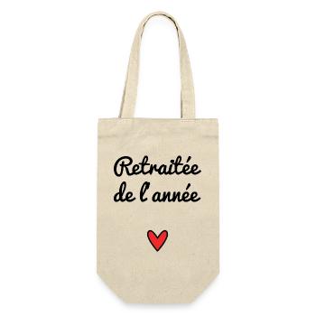 RETRAITEE. RETRAITE. COEUR. BONNE RETRAITE - Sac à bouteille - nature - Devant