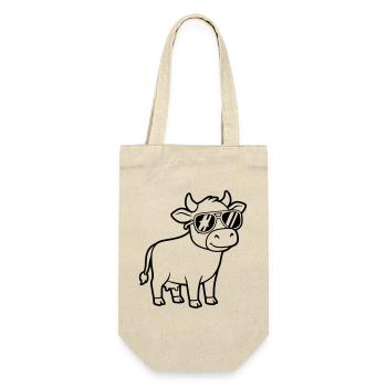 Cool Cow Sunglasses Casual Vector - Gift Bag for Bottles - nature - Front