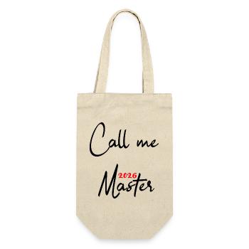 Master 2026 Abschluss Promotion Sponsion - Geschenkbeutel für Flaschen - Natur - Vorne