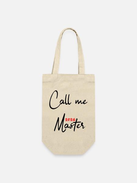 Master 2026 Abschluss Promotion Sponsion - Geschenkbeutel für Flaschen - Natur