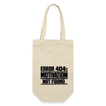 Error 404 Motivation not found Geschenkidee lustig - Geschenkbeutel für Flaschen - Natur - Vorne