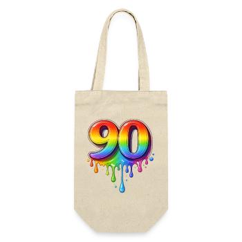 90 Rainbow Retro Number - Gift Bag for Bottles - nature - Front