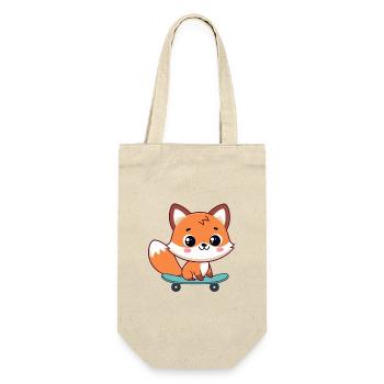 Kawaii Fox on Skateboard - Gift Bag for Bottles - nature - Front
