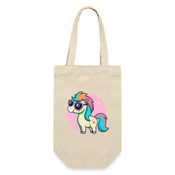 Rainbow Pony Glam-Brille - Geschenkbeutel für Flaschen - Natur - Vorne