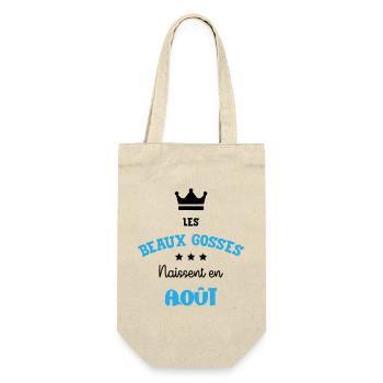 Cadeau naissance bébé garçon Août Beaux Gosses BG - Sac à bouteille - nature - Devant