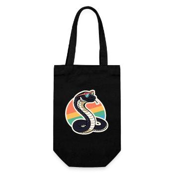 Retro Rainbow Cobra - Gift Bag for Bottles - black - Front