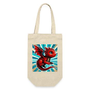 Drache - Geschenkbeutel für Flaschen - Natur - Vorne