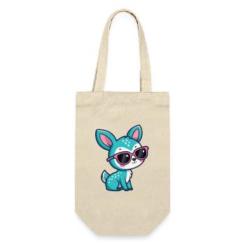 Biche turquoise Kawaii en Lunettes Roses - Sac à bouteille - nature - Devant