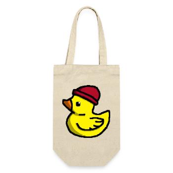 Cute Pixel Duck in Red Beanie - Gift Bag for Bottles - nature - Front