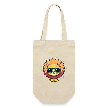 Kawaii chic Lion with blue glasses - Gift Bag for Bottles - nature - Front