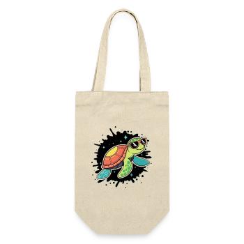 Chic Cosmic Turtle in Sunglasses - Gift Bag for Bottles - nature - Front