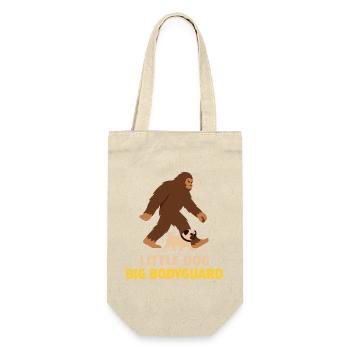 Lustiger Mops mit Bigfoot-Wächter-Hundeliebhaber - Geschenkbeutel für Flaschen - Natur - Vorne