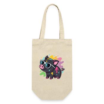 Cochon Art Spray et Lunettes - Sac à bouteille - nature - Devant