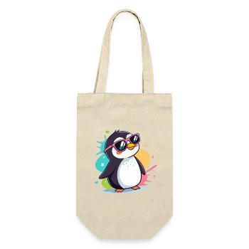 Pinguin Cool Pop Roseglasses - Geschenkbeutel für Flaschen - Natur - Vorne