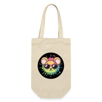 Souris arc-en-ciel lunettes néon Badge - Sac à bouteille - nature - Devant