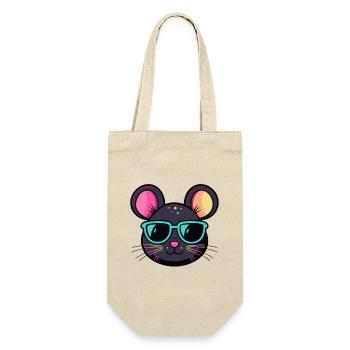 Mouse Chic türkisfarbene Gläser - Geschenkbeutel für Flaschen - Natur - Vorne