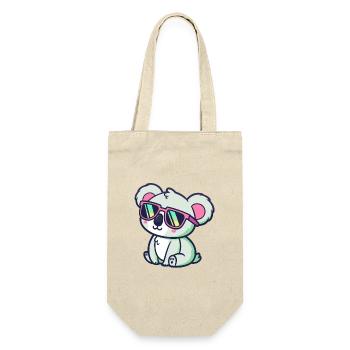 Koala Kawaii Seated Pink Glasses - Gift Bag for Bottles - nature - Front