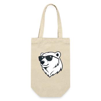 Eisbär Dunkle Brille - Geschenkbeutel für Flaschen - Natur - Vorne