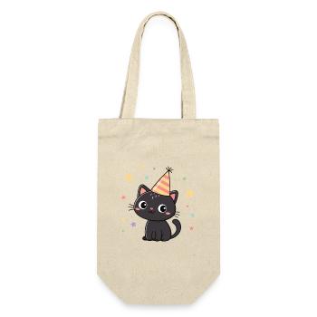 Black Cat Party and Stars - Gift Bag for Bottles - nature - Front