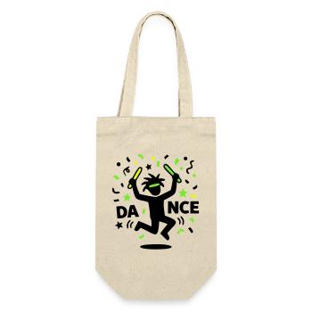 Tanzendes Strichmännchen Rave 90s Techno Party - Geschenkbeutel für Flaschen - Natur - Vorne