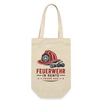 Feuerwehr in Rente Feuer aus – Ruhestand Design - Geschenkbeutel für Flaschen - Natur - Vorne