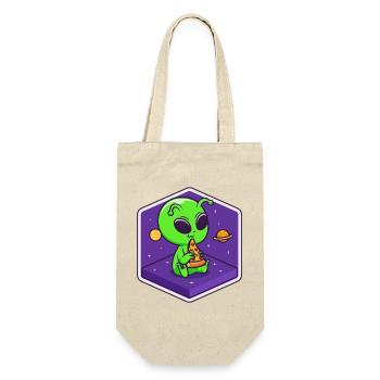 Alien Pizza Scout - Geschenkbeutel für Flaschen - Natur - Vorne