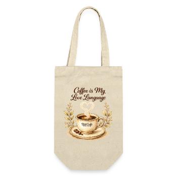 coffe_ist_my_live_language - Geschenkbeutel für Flaschen - Natur - Vorne