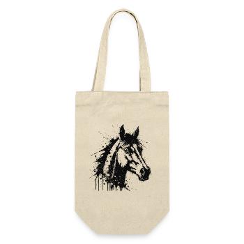 Tête de Cheval Paint Splash Noir - Sac à bouteille - nature - Devant