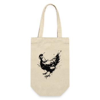 Hen Schwarze Tintenspritzer - Geschenkbeutel für Flaschen - Natur - Vorne