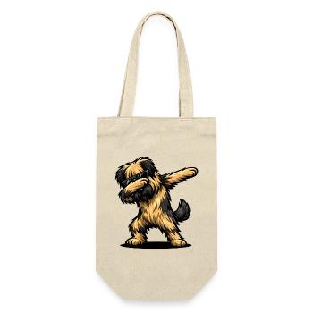 Dabbing Briard - Geschenkbeutel für Flaschen - Natur - Vorne