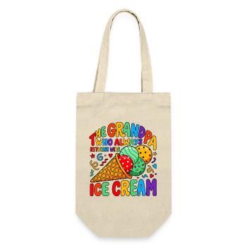 Opa mit Eiscreme - Gift Bag for Bottles - nature - Front