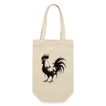 Coq silhouette encre éclaboussée - Sac à bouteille - nature - Devant