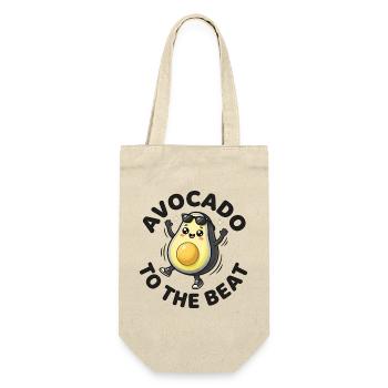 Avocado Beat coole Fruchtparty - Geschenkbeutel für Flaschen - Natur - Vorne