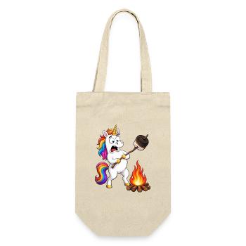 Funny Unicorn Camping Mishap - Gift Bag for Bottles - nature - Front