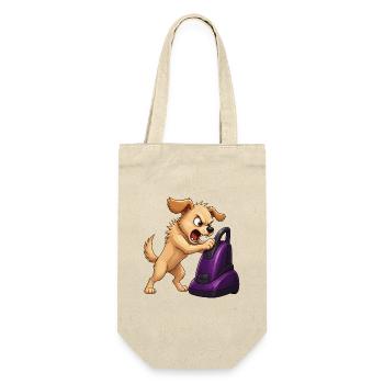 Wütende Hund Staubsauger-Showdown - Geschenkbeutel für Flaschen - Natur - Vorne
