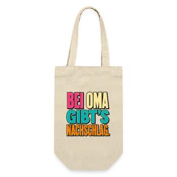 Bei Oma gibt’s Nachschlag. - Geschenkbeutel für Flaschen - Natur - Vorne