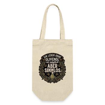 Olivenöl Liebhaber - Geschenkbeutel für Flaschen - Natur - Vorne