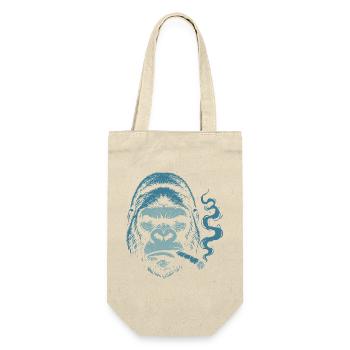Gorilla mit Zigarrenporträt - Geschenkbeutel für Flaschen - Natur - Vorne