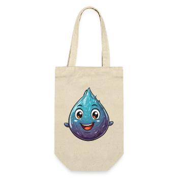 Fröhlicher Wassertropfen Cartoon - Geschenkbeutel für Flaschen - Natur - Vorne