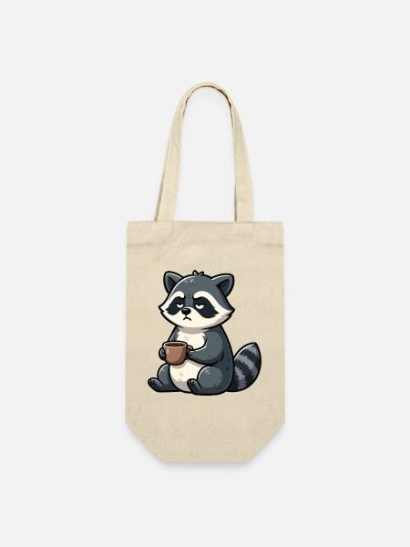 Waschbär Waschbären Waldtier lustiger Waschbär - Geschenkbeutel für Flaschen - Natur