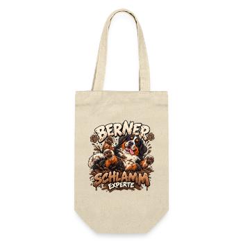 Berner Sennenhund im Schlammabenteuer - Geschenkbeutel für Flaschen - Natur - Vorne