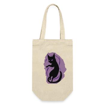 Mitternachtskatzen-Silhouette - Geschenkbeutel für Flaschen - Natur - Vorne