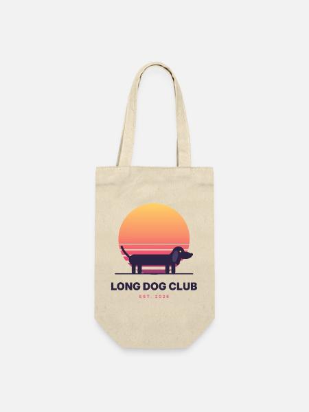 Long Dog Club - Geschenkbeutel für Flaschen - Natur
