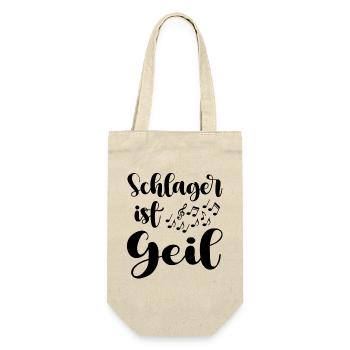 Schlager ist Geil Deutsche Musik Music Sprüche - Geschenkbeutel für Flaschen - Natur - Vorne
