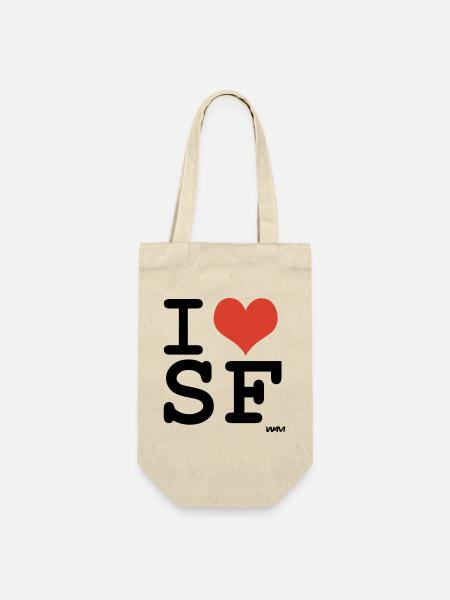 i love SF - Geschenkbeutel für Flaschen - Natur