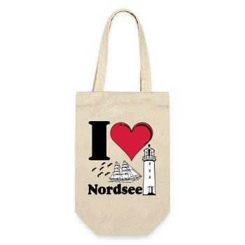Nordsee Shirt , Fun Shirt , Küste , I love ...(25) - Geschenkbeutel für Flaschen - Natur - Vorne